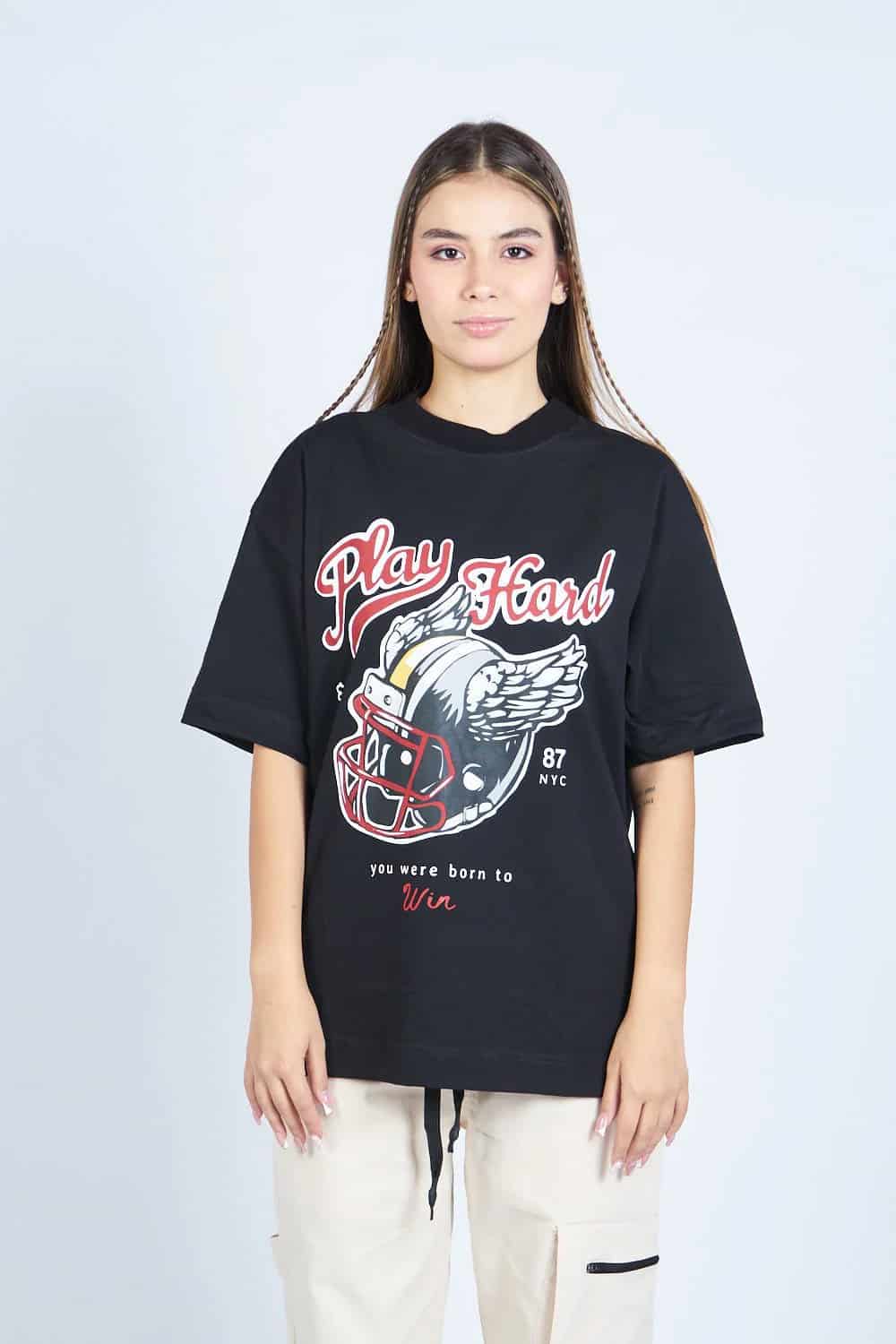 Camiseta oversize PLAY HARD NEGRO | DROP 03 | - miniatura 7