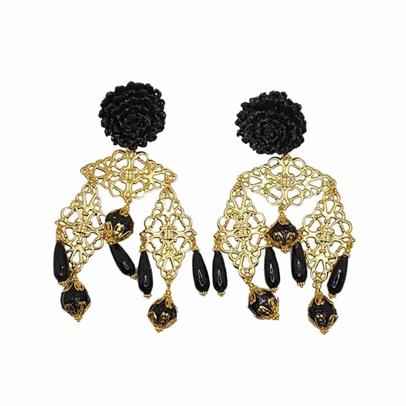 Flower & Gold Earrings - miniatura 2