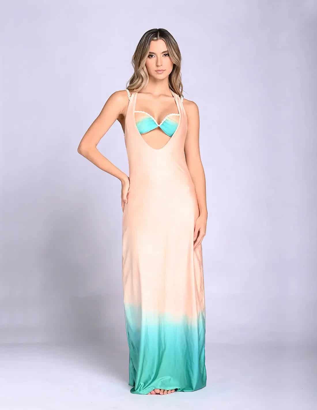 Vestido Satori Soft Pink + Turquoise - miniatura 1