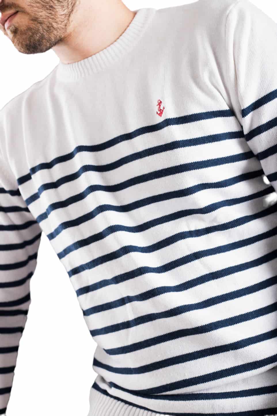 Saco Blanco Rayas Navy - miniatura 3