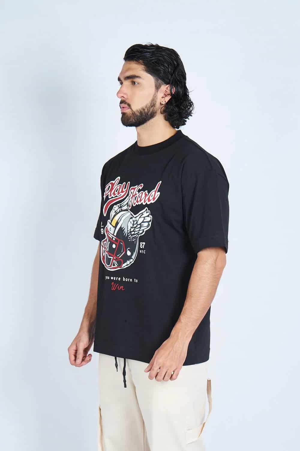 Camiseta oversize PLAY HARD NEGRO | DROP 03 | - miniatura 6