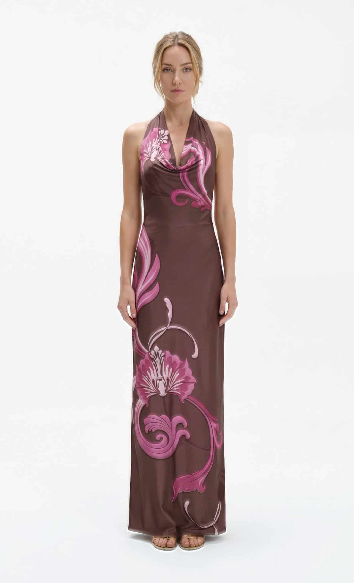 Vestido largo Moonflower Brown - miniatura 1