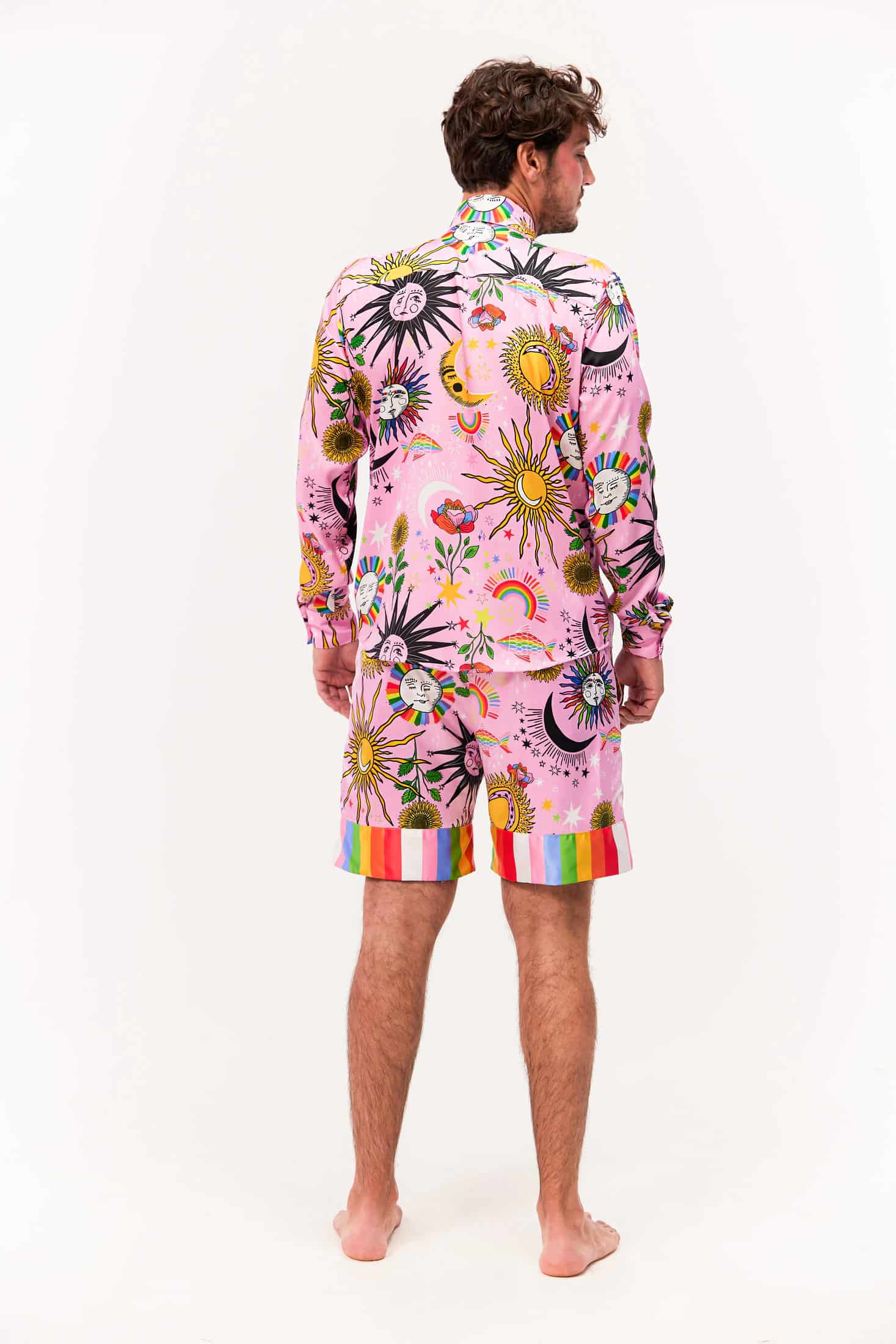 Camisa Manga Larga Unisex / Estampado Madre Luna, Padre Sol Rosa - miniatura 3