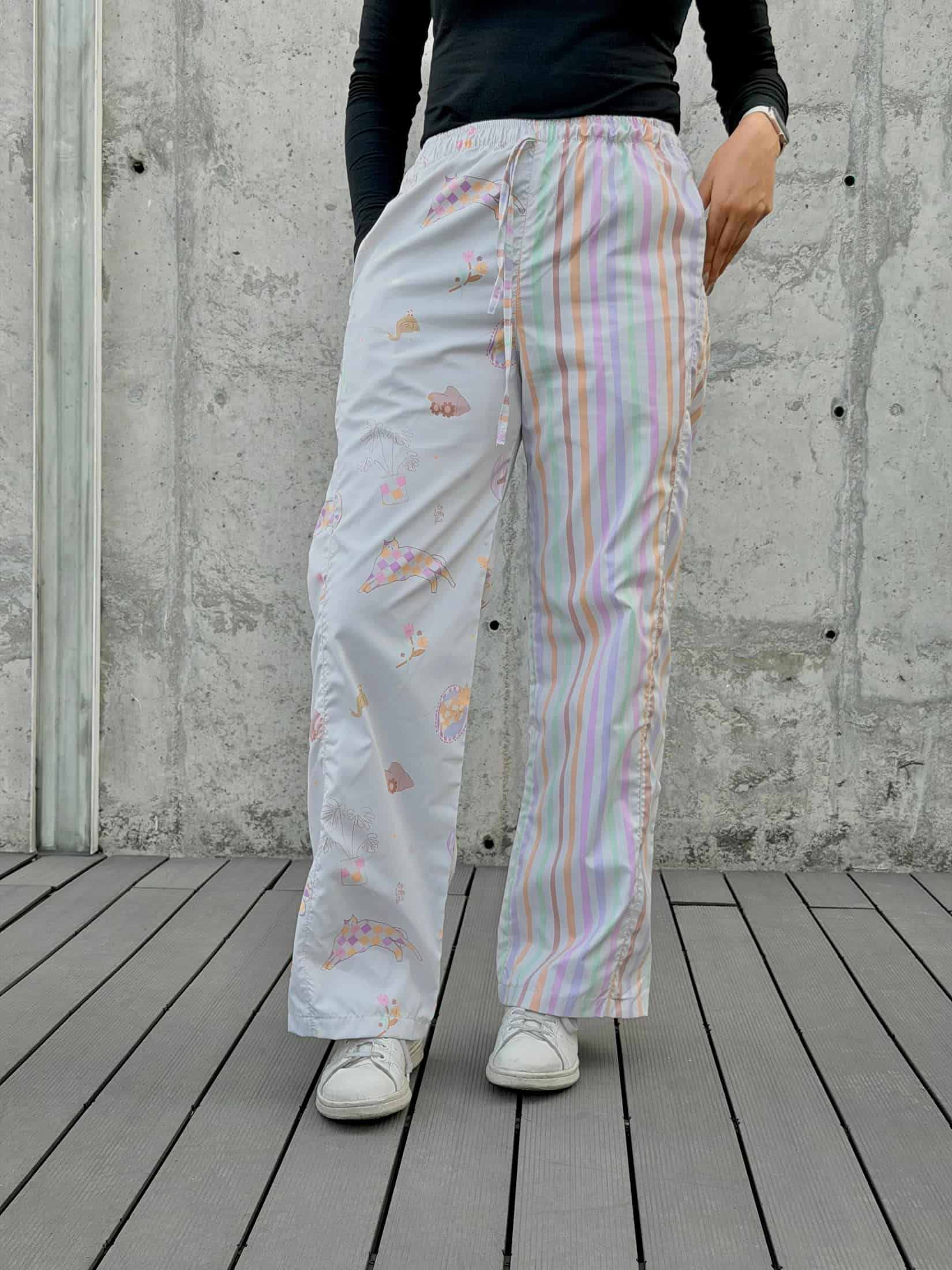 Pantalón Crema Combinado - miniatura 1