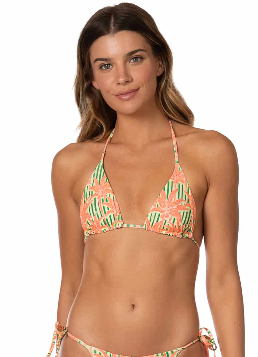 Maaji Blooming Stripes Balmy Sliding Triangle Bikini Top - miniatura 2
