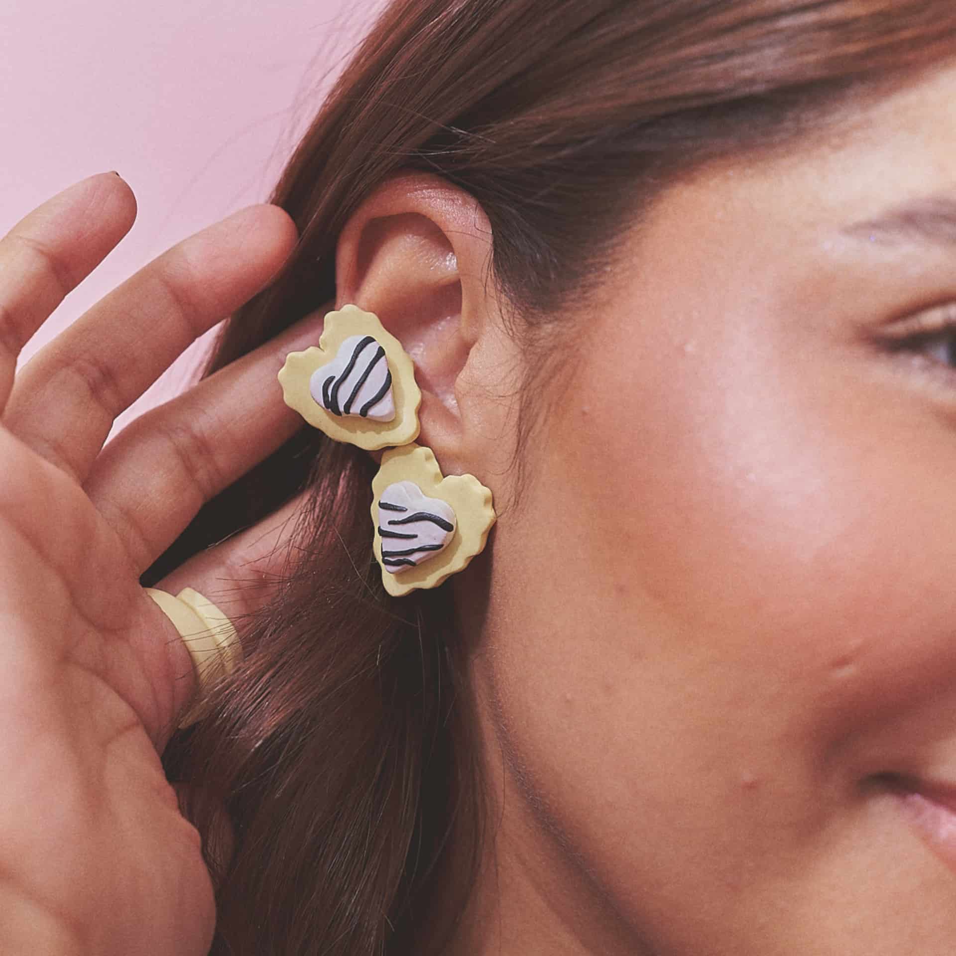 Earcuff Corazón Rayado Mix - miniatura 1