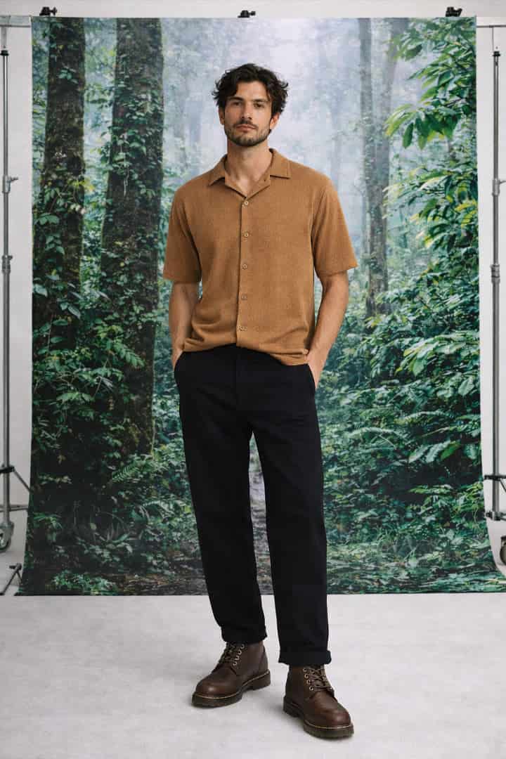Camisa tejida ligera café - miniatura 1