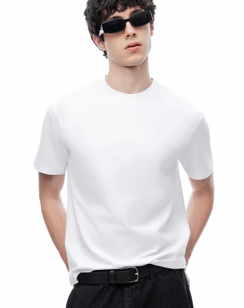Camiseta manga corta regular blanco hombre - miniatura 1