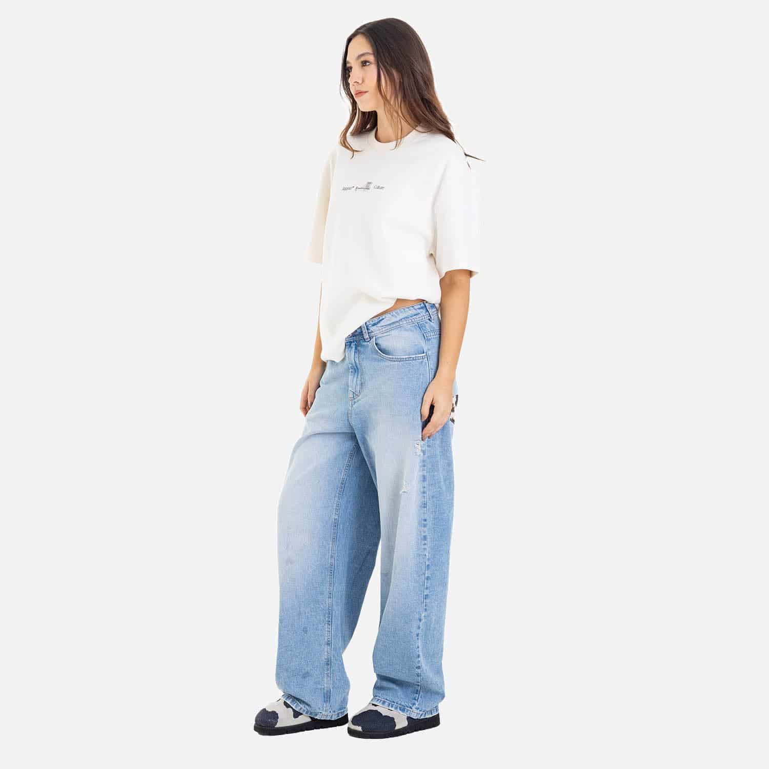 Cow Barrel Fit Denim Light Blue - miniatura 15