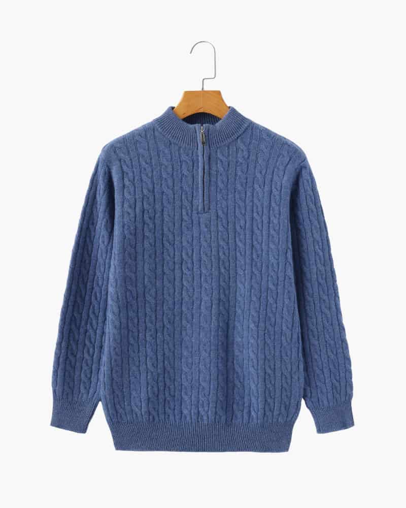 100% Cashmere Woven Half Zip - miniatura 4