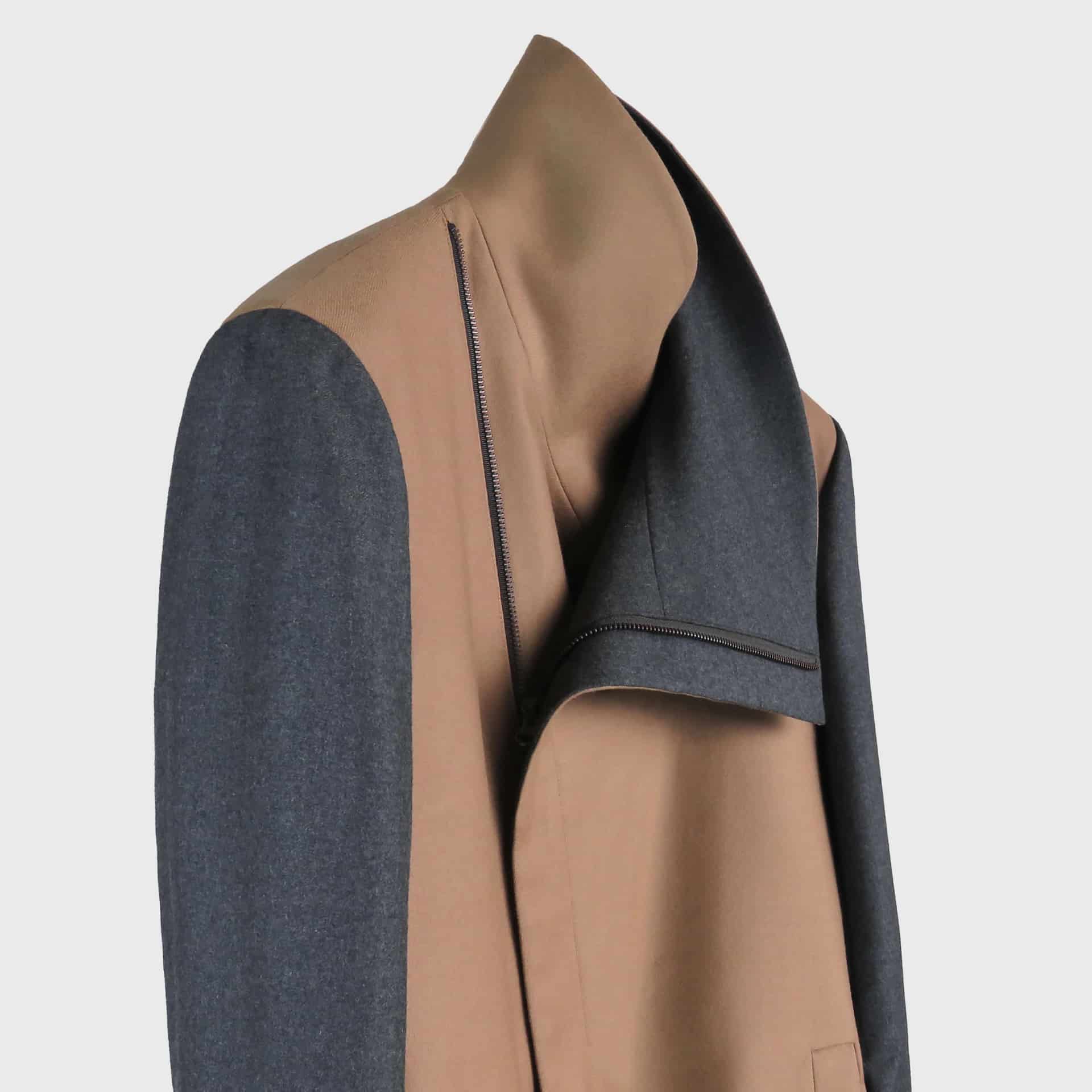 Chaqueta Larga Camel con Solapa Asimétrica - miniatura 5