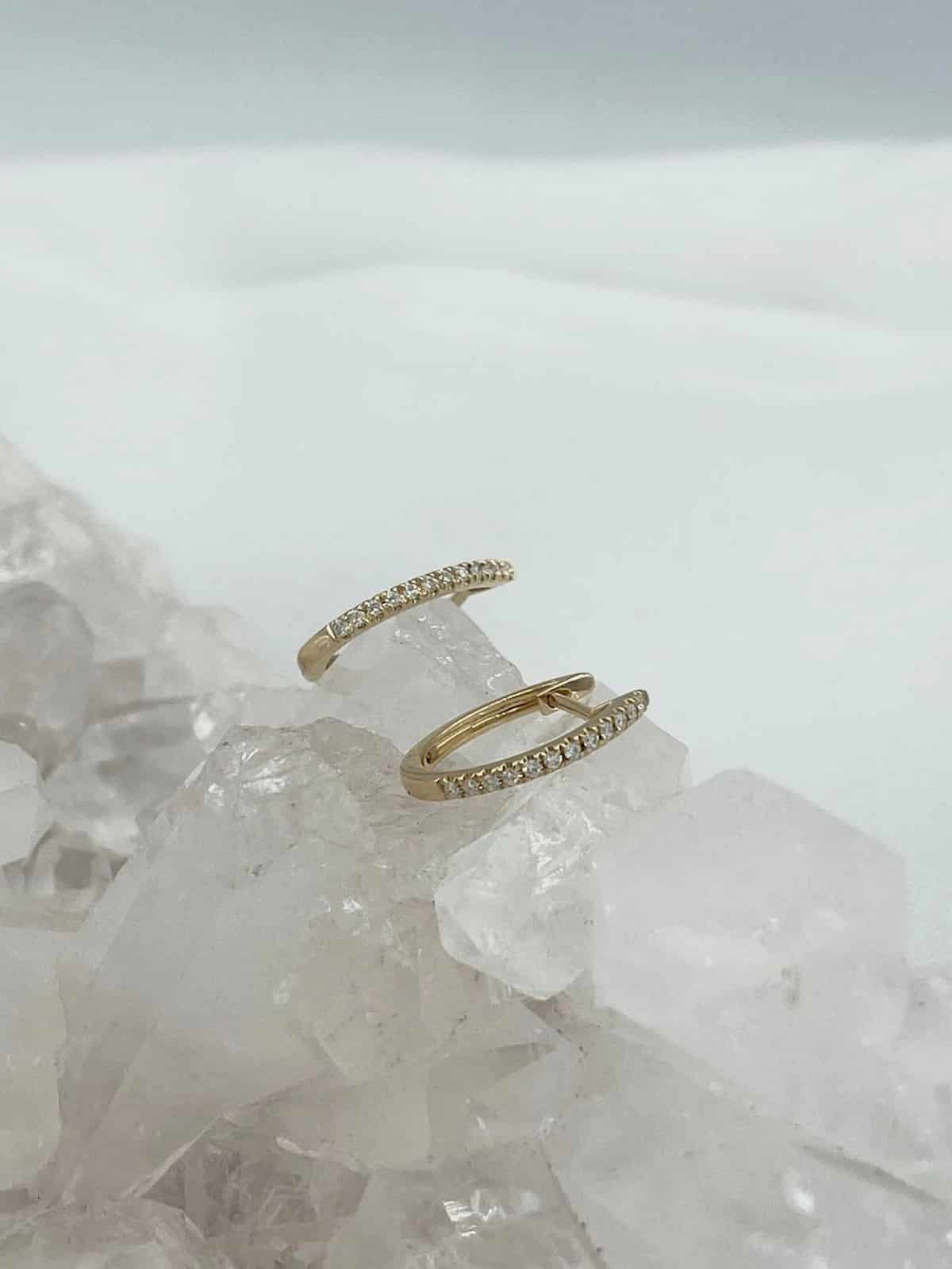 Aretes Diamantes estilo candongas en Oro Blanco 18K #1 - miniatura 3