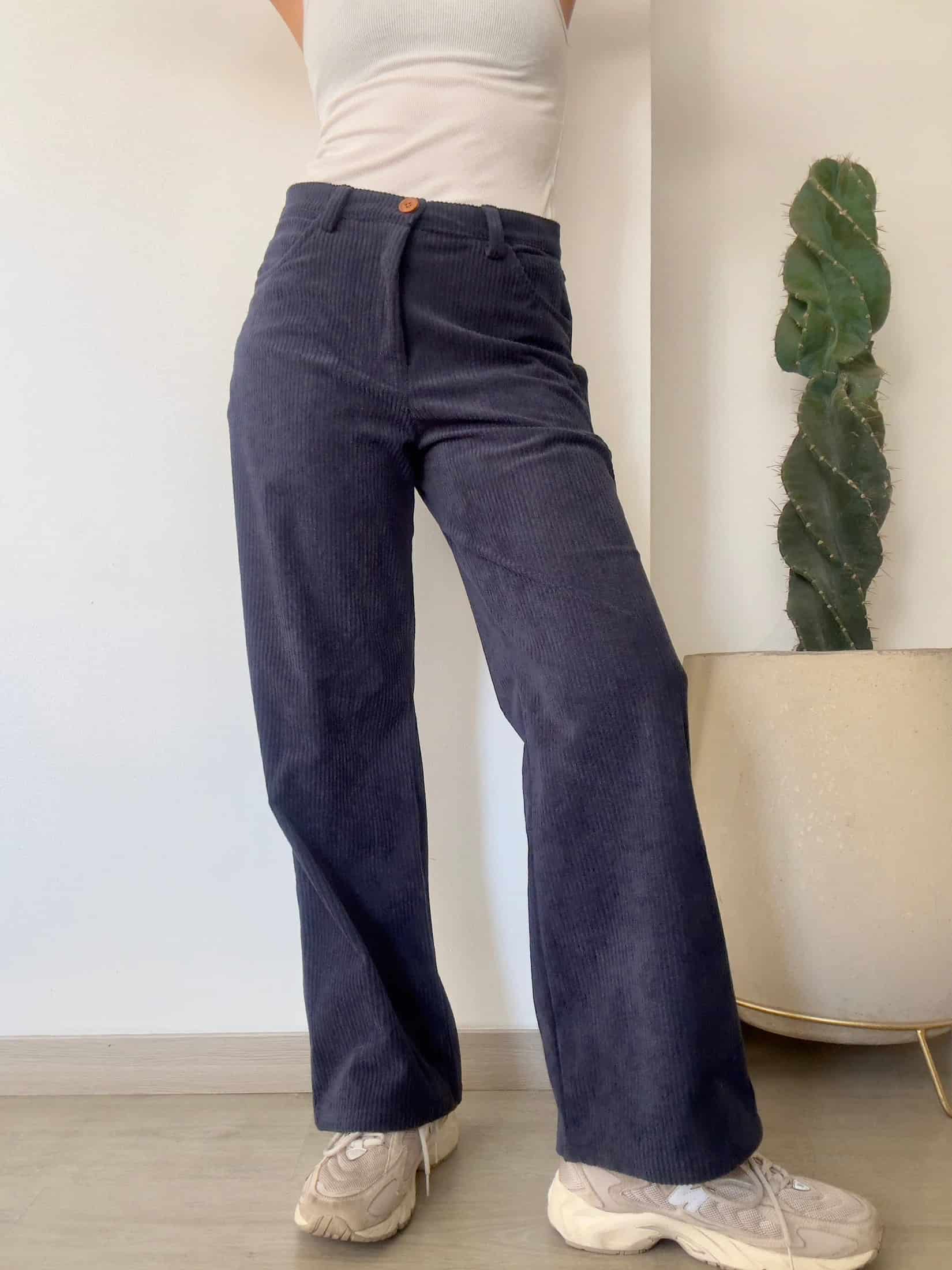 Pantalones Pana Azul Oscuro - miniatura 3