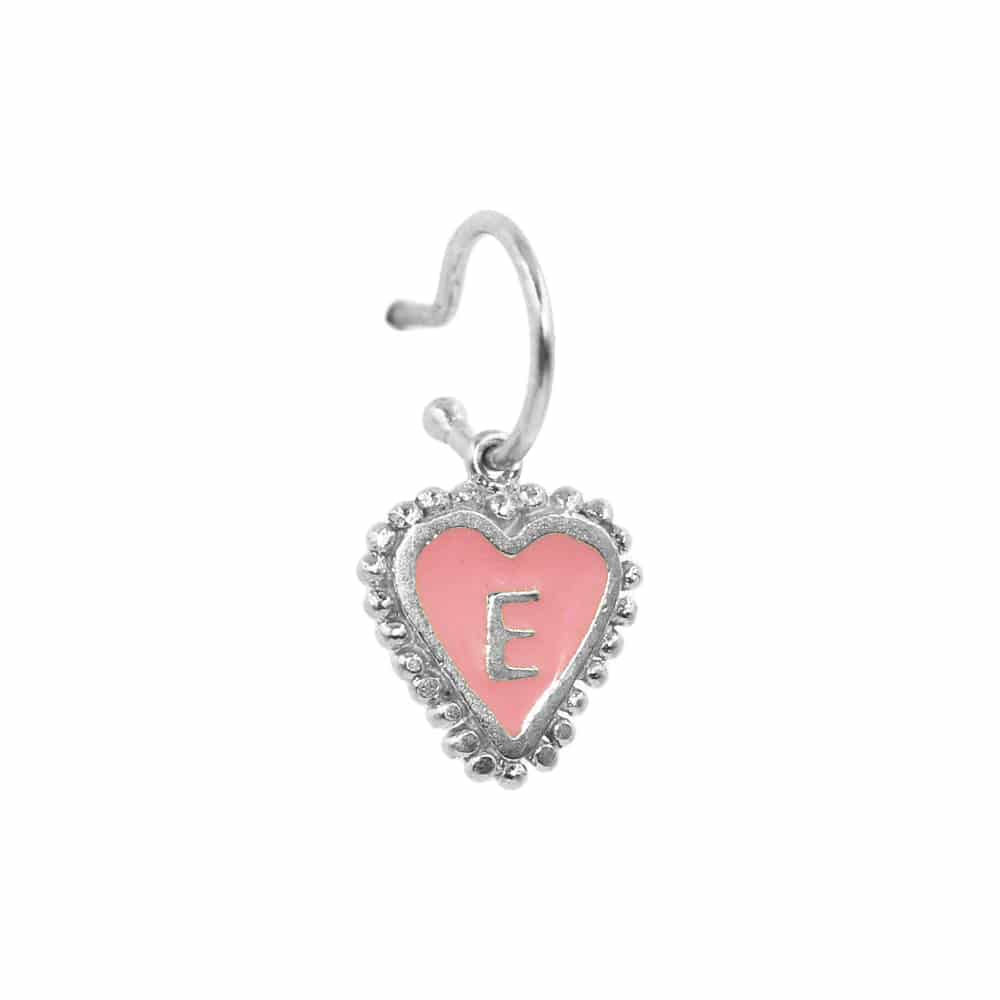 PreOrder Baby Hoops 9mm Letra Heart Plata - miniatura 12