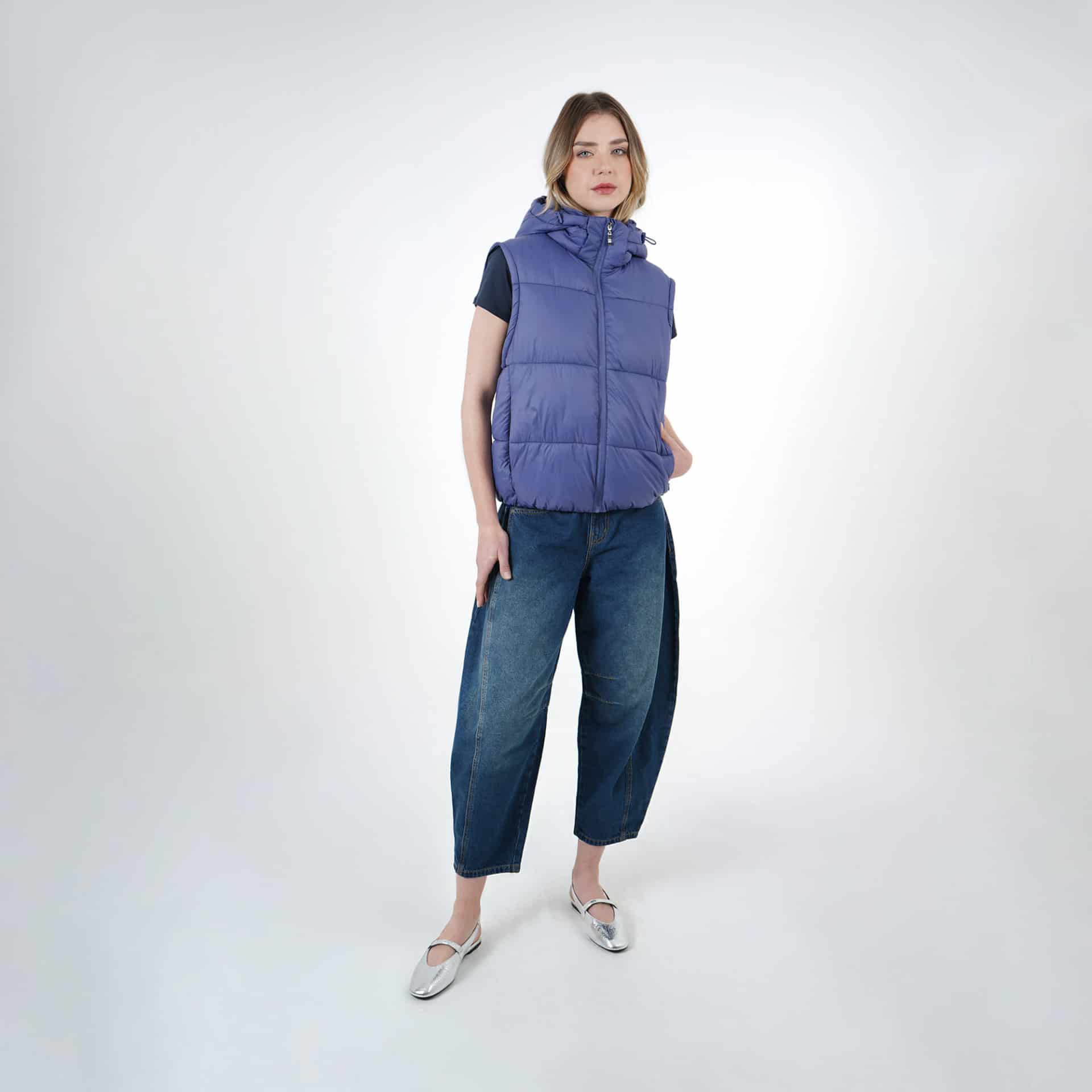 Chaqueta acolchada dos en uno mangas removibles con capucha - miniatura 2