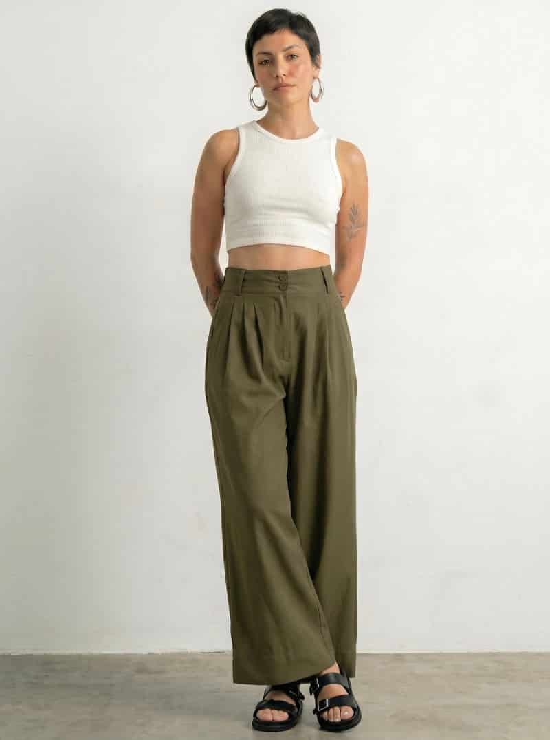 PANTALÓN CANVAS OLIVO - miniatura 1