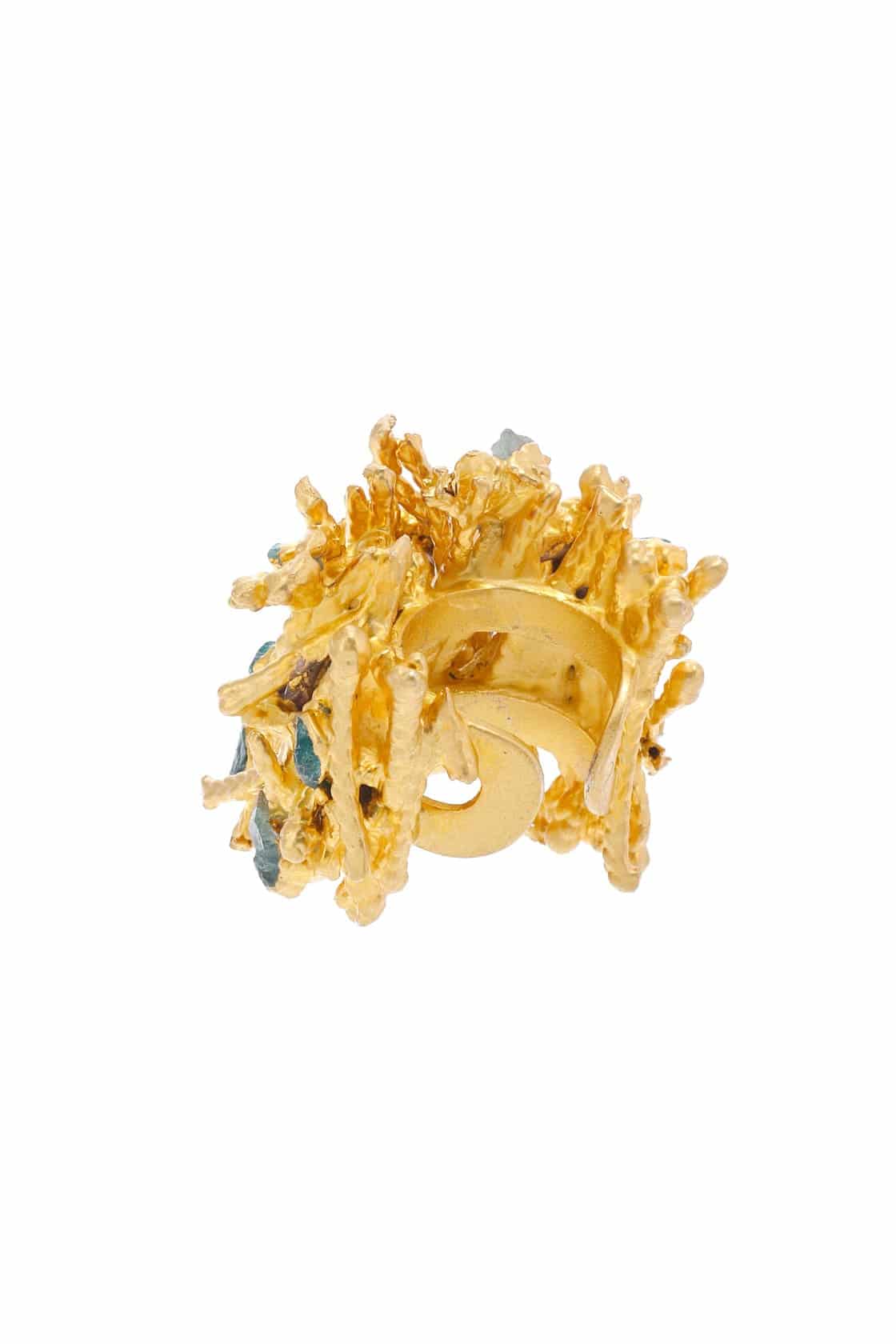 PINE AND ROUGH EMERALDS EARCUFF - miniatura 4
