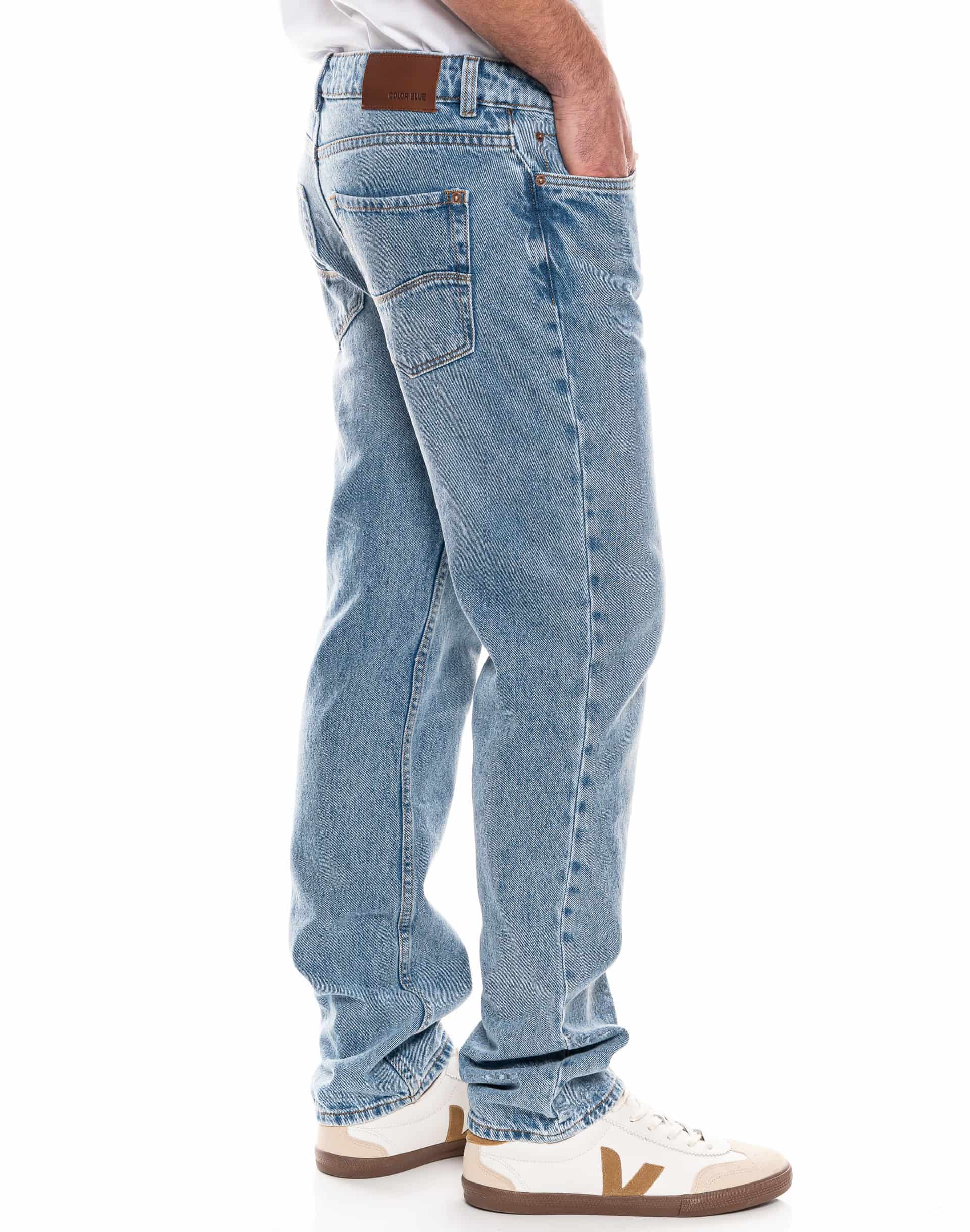 Jeans Regular Fit Tono Medio - miniatura 3