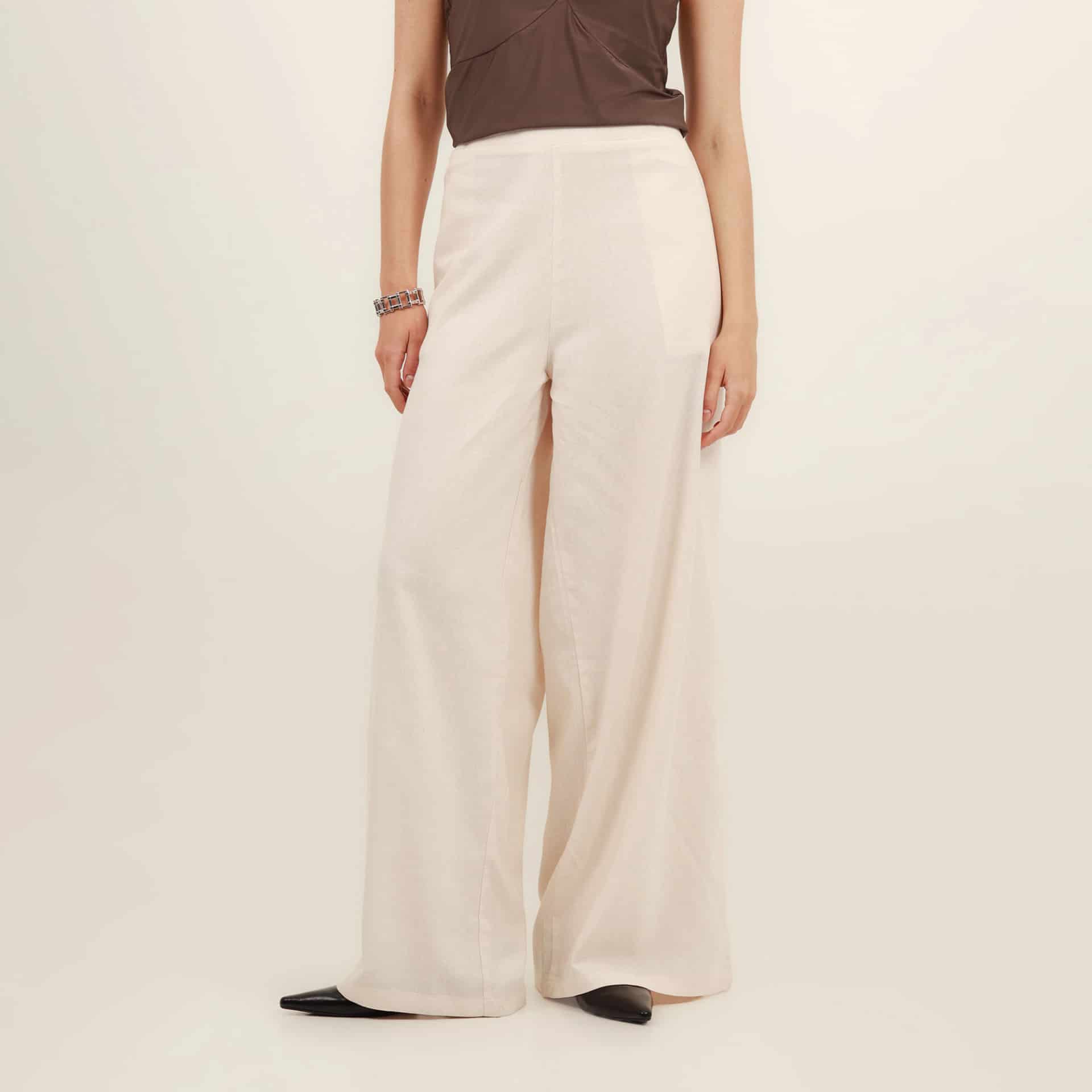 Pantalón palazzo bota ancha con elastico en cintura - miniatura 13