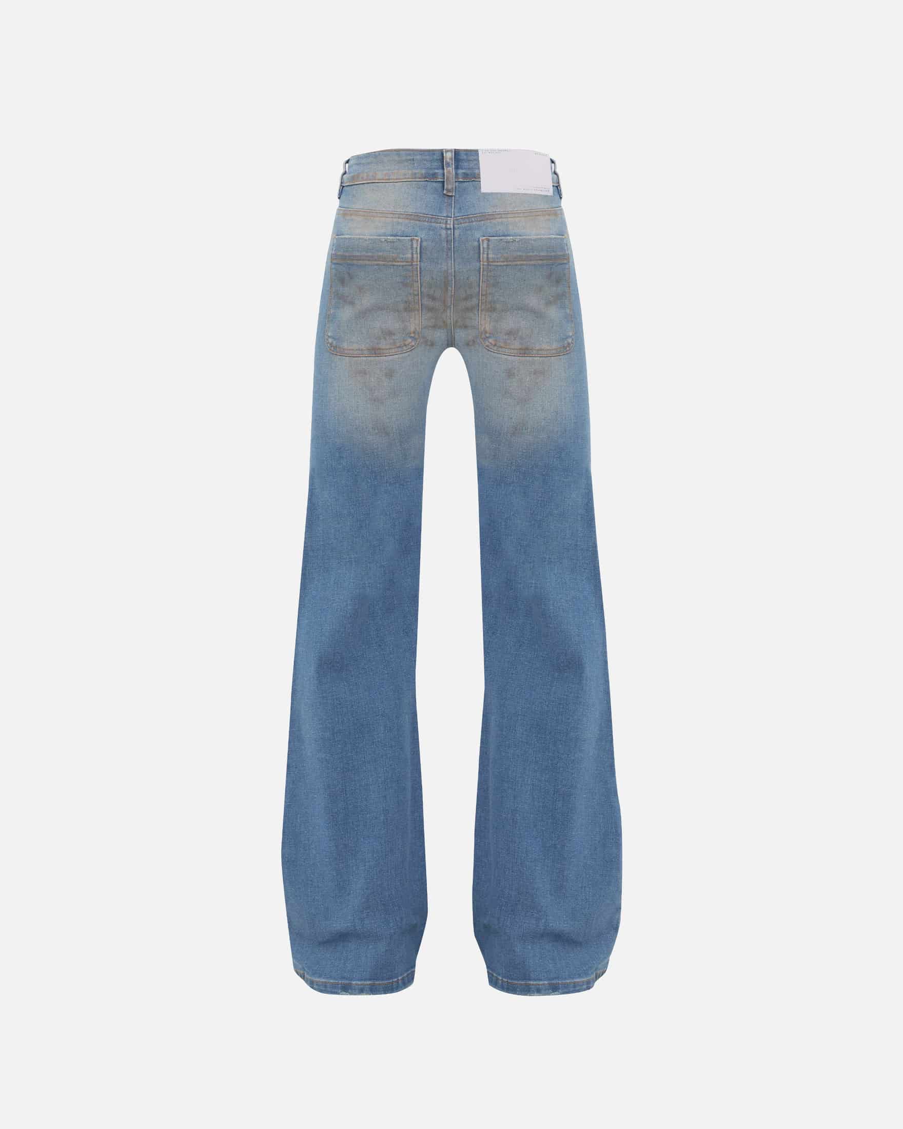 W Stardust Undgld Studio Flare Jeans Mechanic Blue - miniatura 3