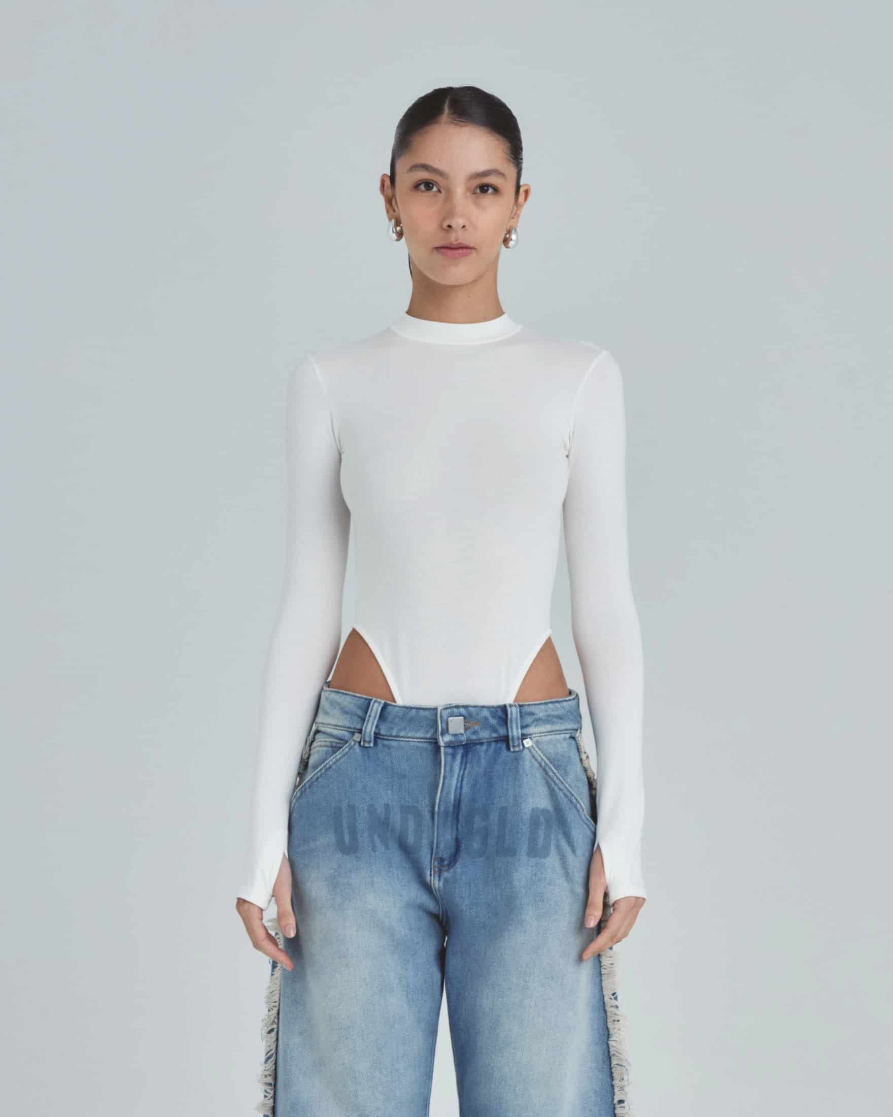 Line Undergold Studio Turtleneck Bodysuit White - miniatura 2