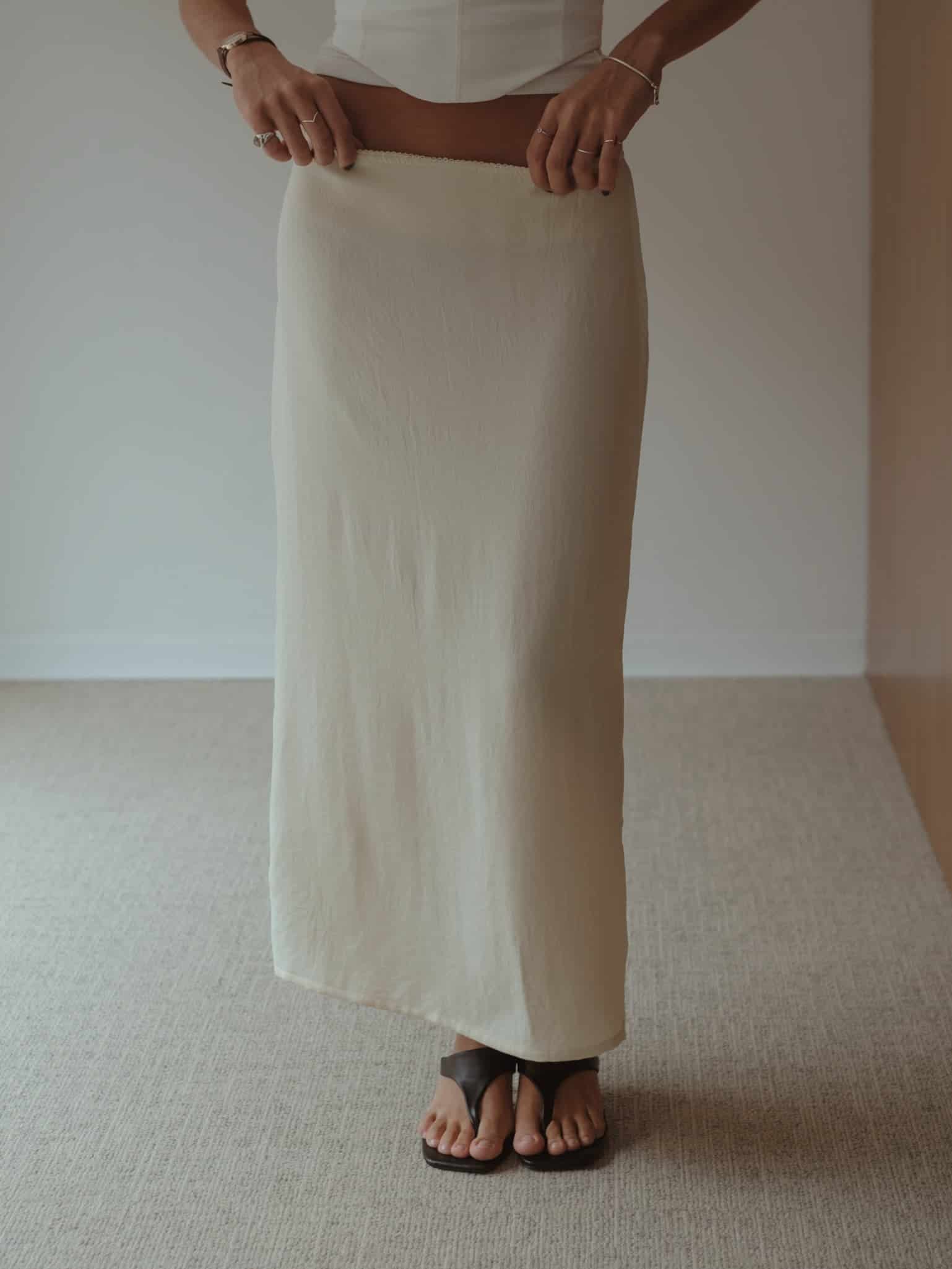 SOFT LONG SKIRT - VANILLA - miniatura 5