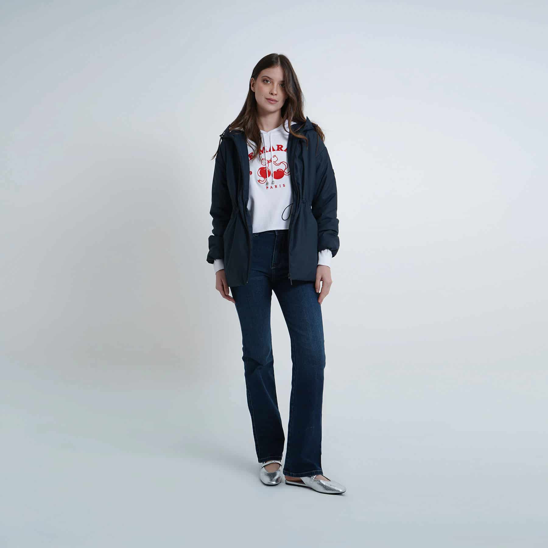 Chaqueta acolchada con capucha y ajuste en cintura - miniatura 9
