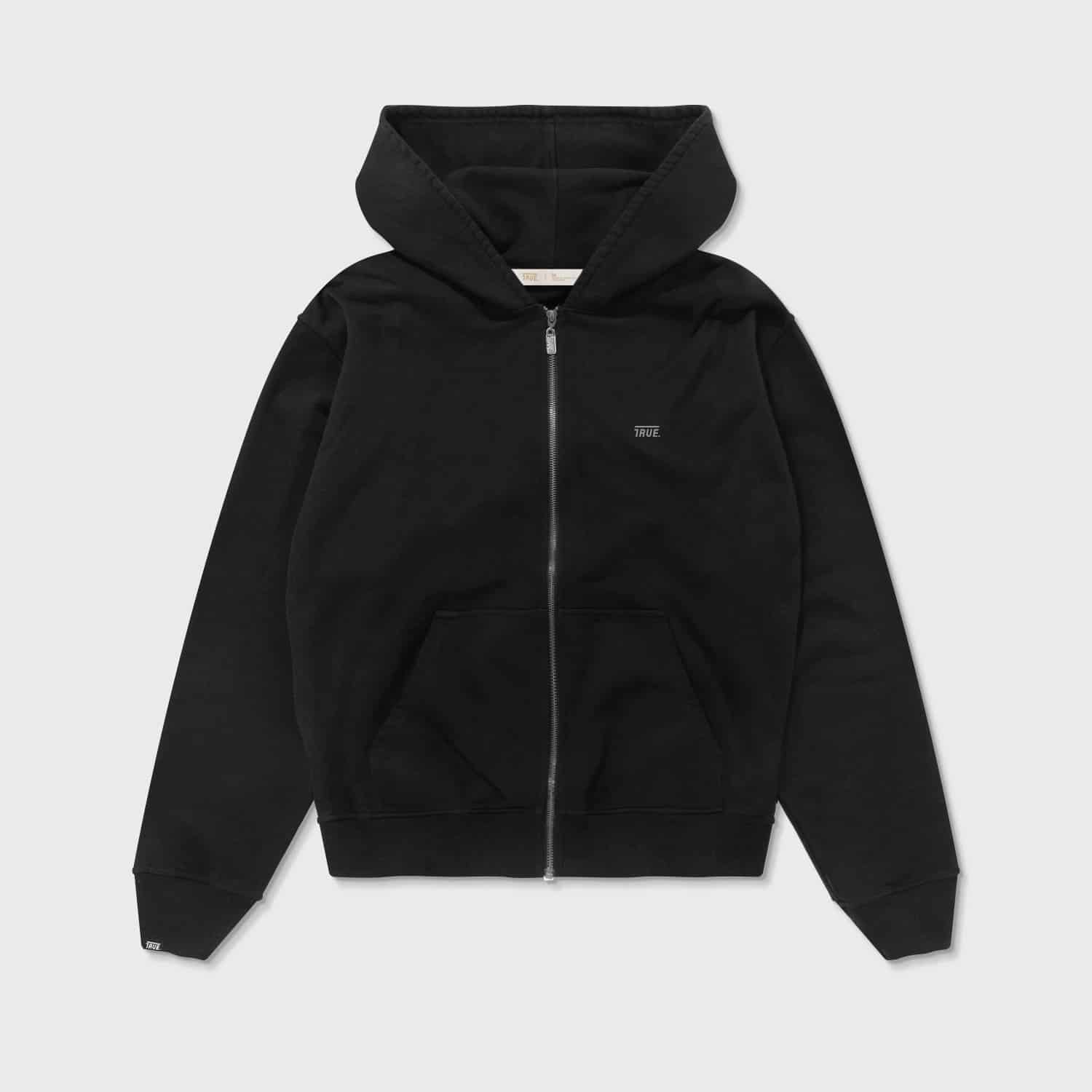 Classic Zipper Hoodie - Black - miniatura 1