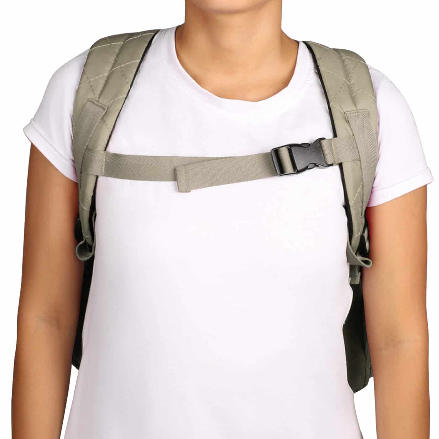 Morral Mochilero Pequeno Puffer Beige - miniatura 7