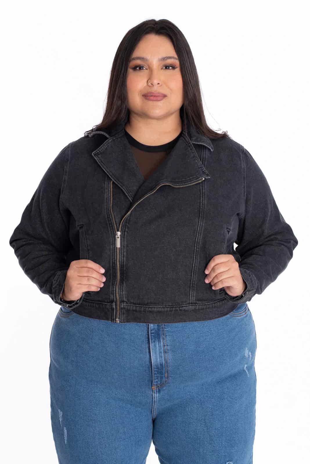 Chaqueta Biker Denim Negro - miniatura 2
