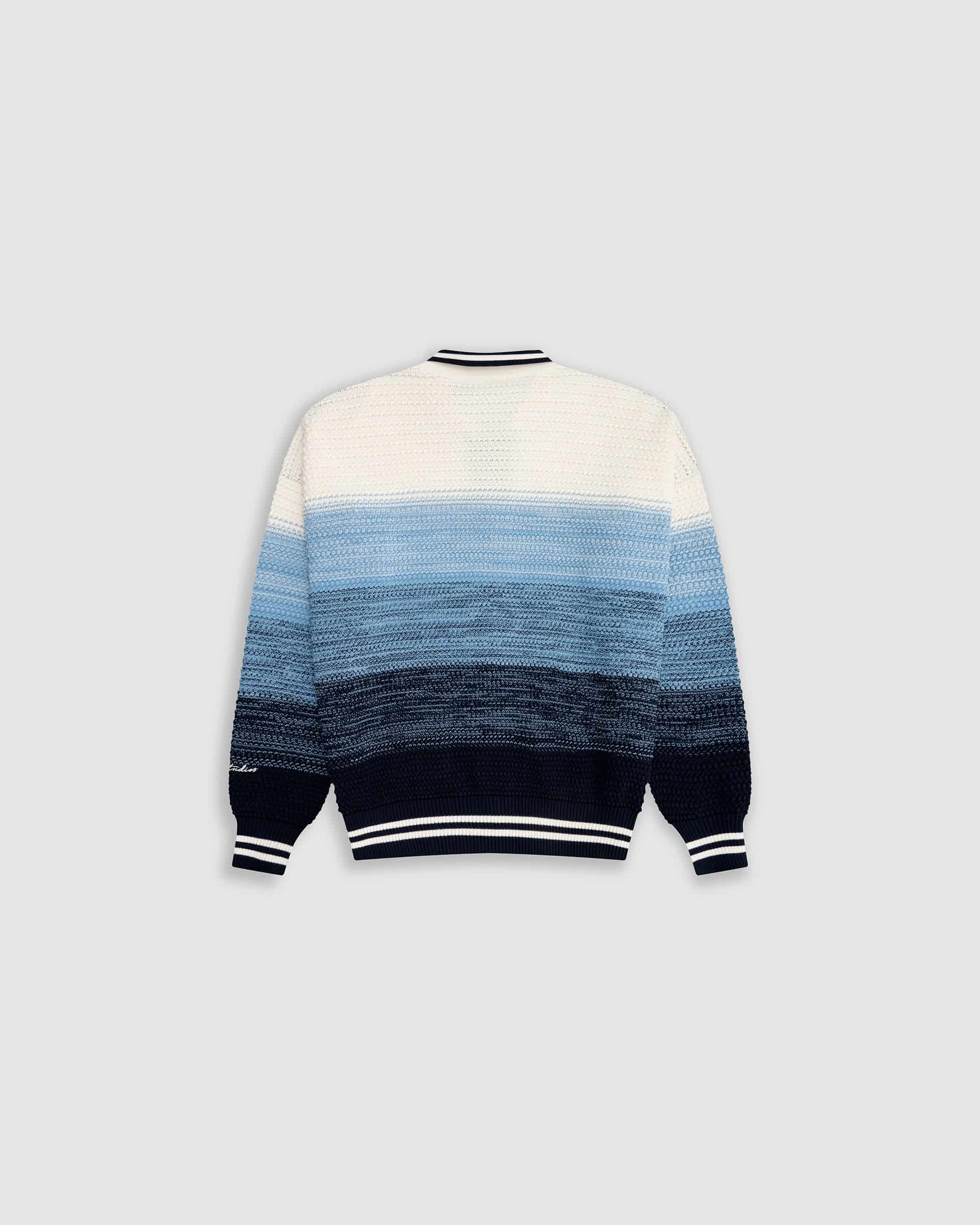 Zip Polo Gradient Knitwear - Azul y Crema - miniatura 5