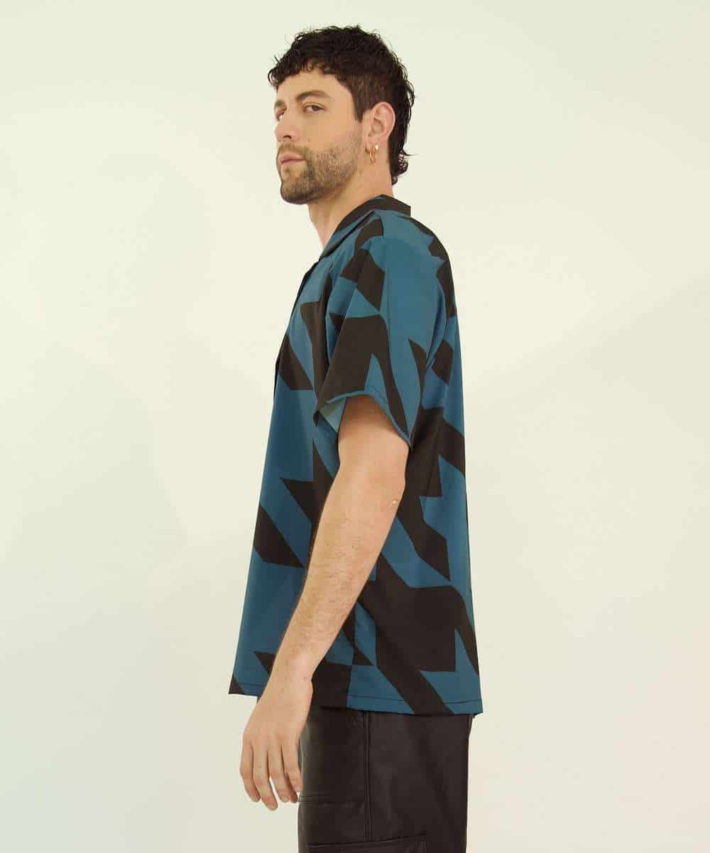 Camp Shirt in Midnight Houndstooth - miniatura 2