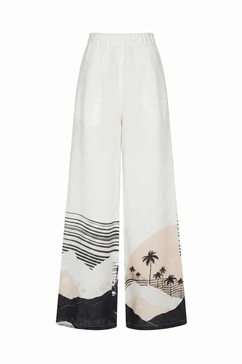 San Benito Linen Pants / Black Tropical Landscape Exclusive - miniatura 1