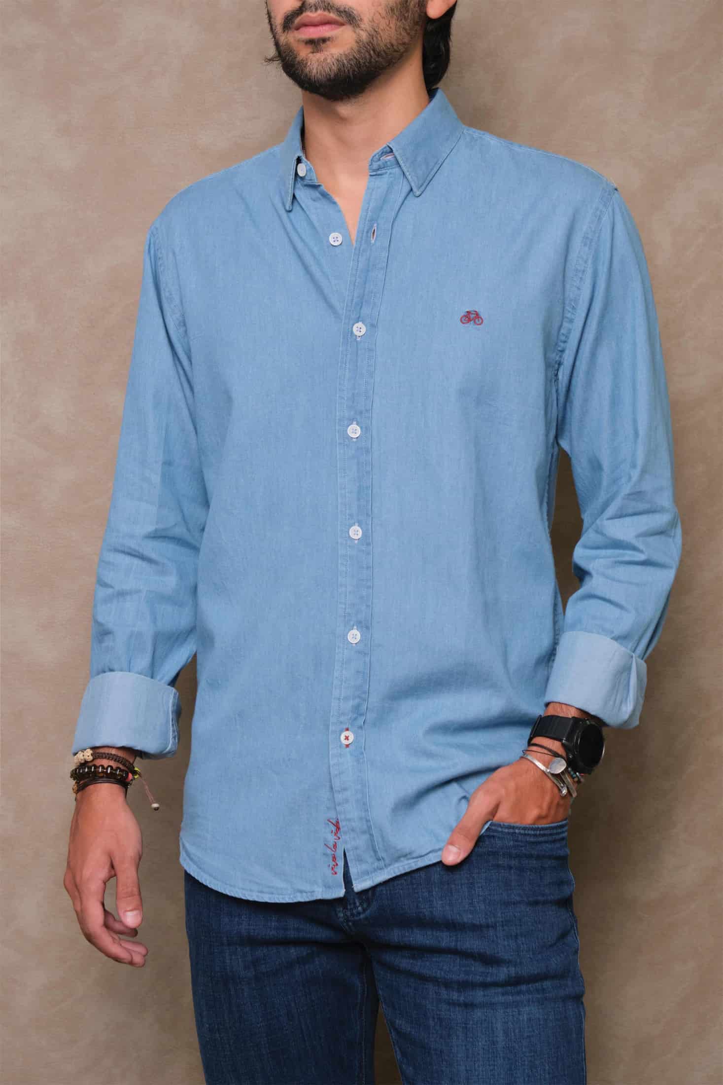 CAMISA DENIM CLARO - miniatura 2