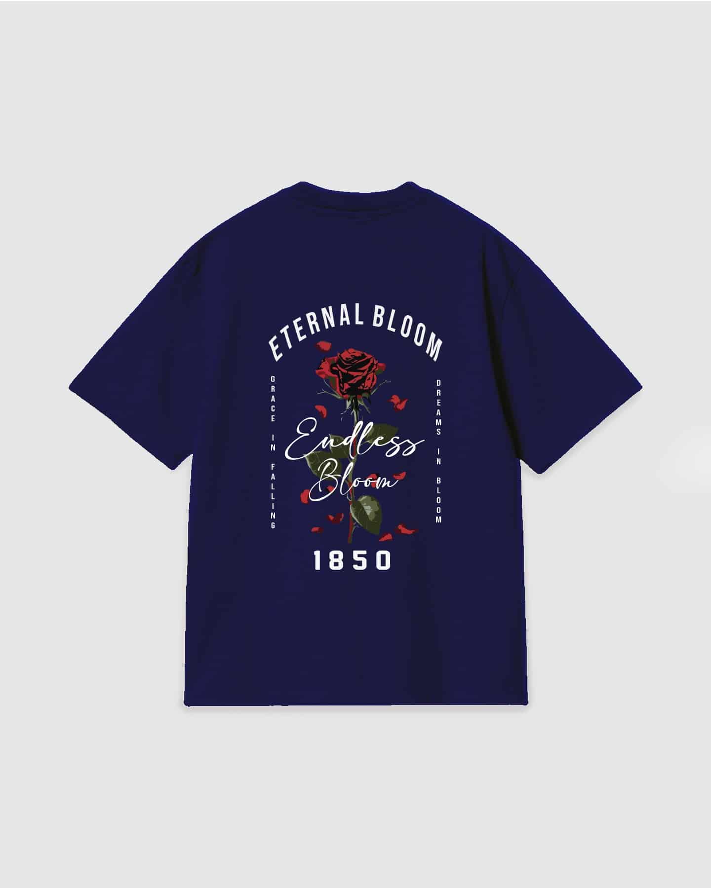 Oversized T Shirt Eternal Bloom Blue Navy - miniatura 1