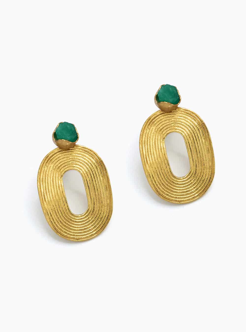 Aretes Front Back Waves Esmeralda - miniatura 1