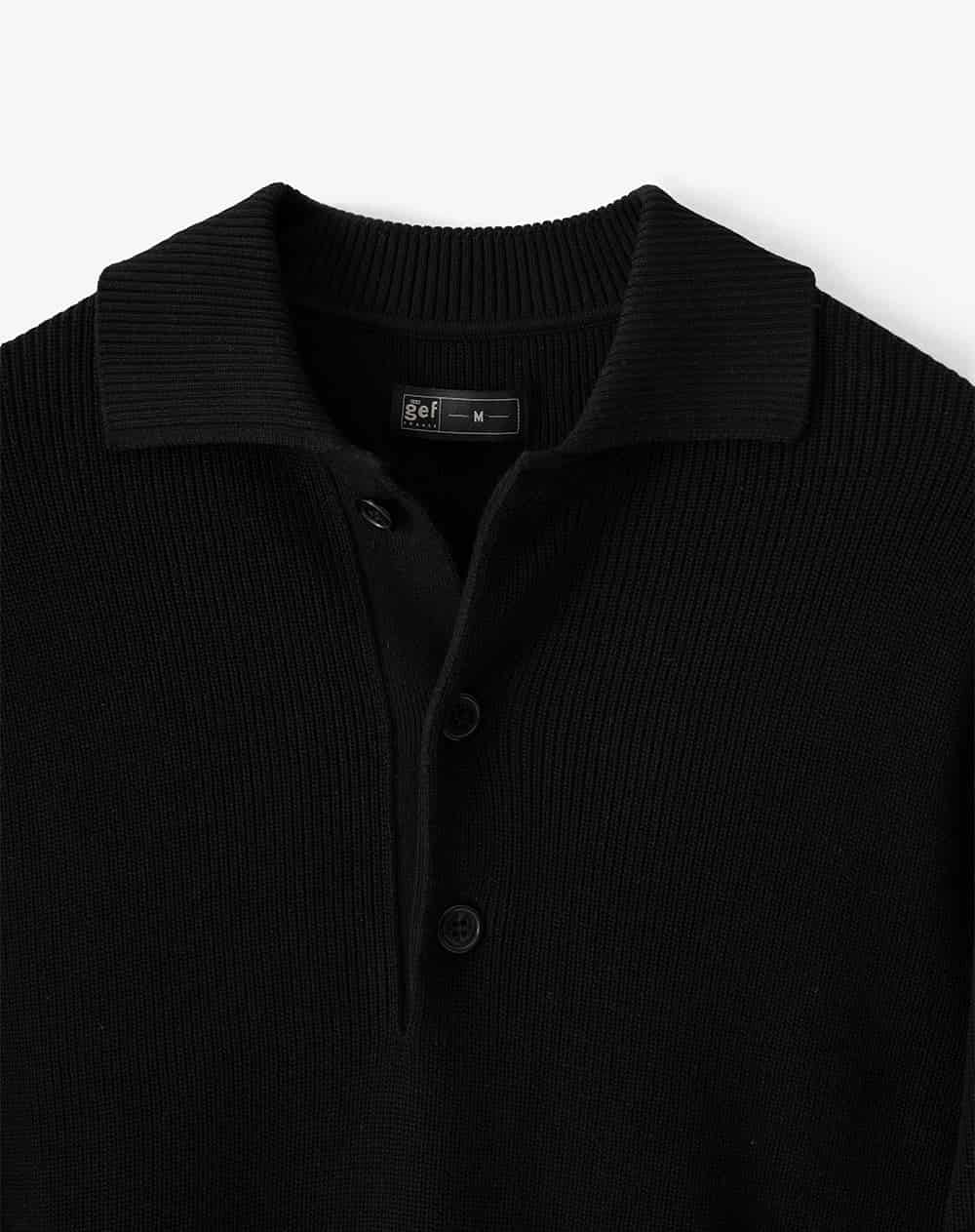 Buzo tipo polo regular negro hombre - miniatura 6