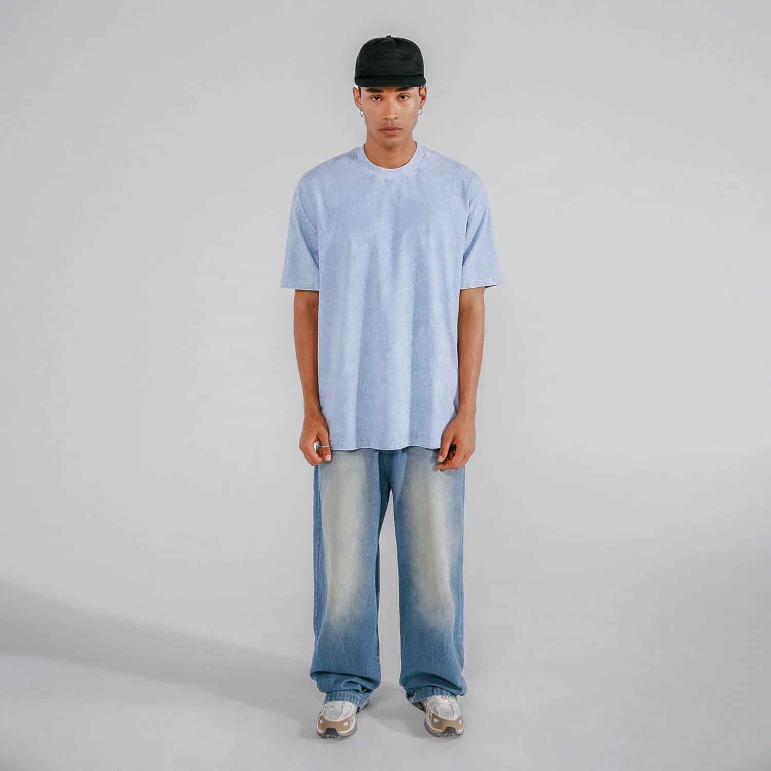 Oversized Washed T- Shirt - Blue - miniatura 8