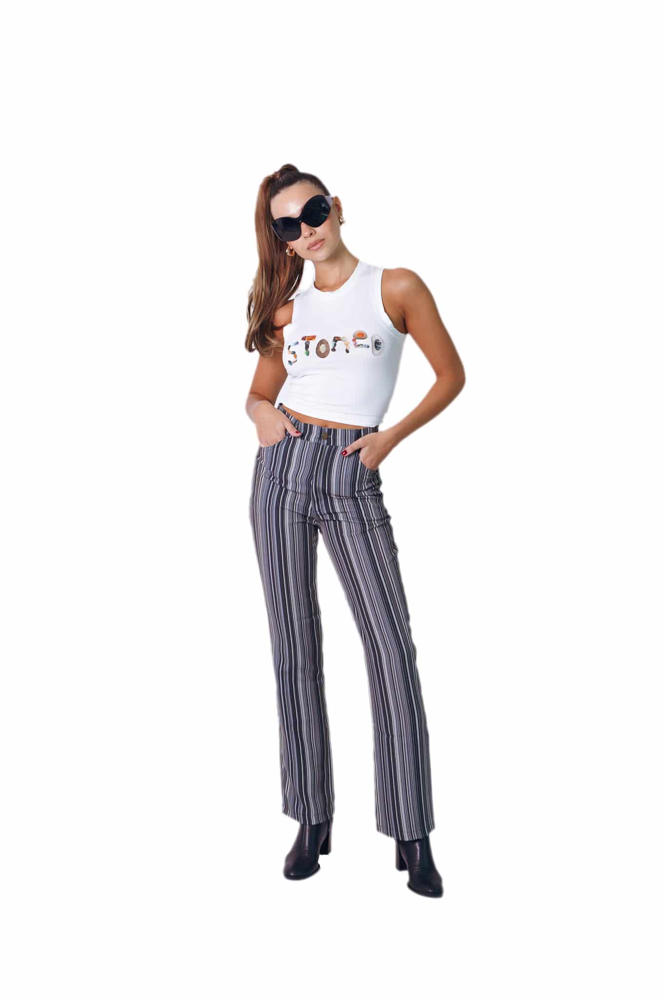 Howdy Pants in Black & White Pinstripe - miniatura 5