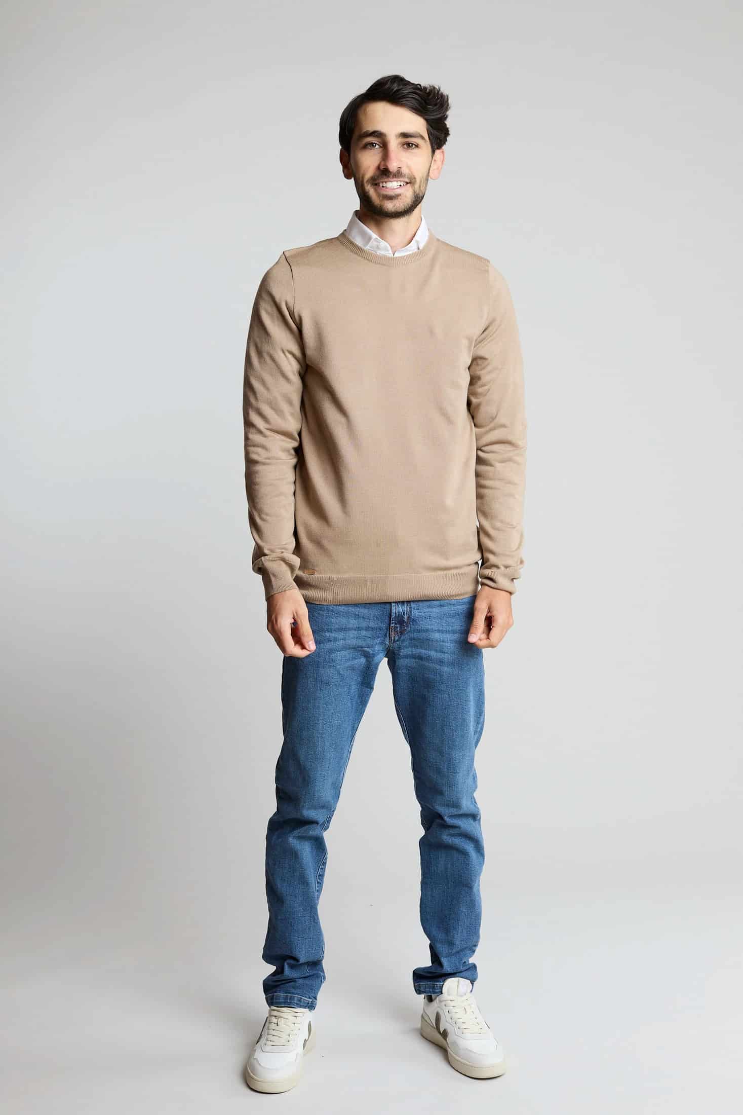 Sueter tejido básico beige - miniatura 4