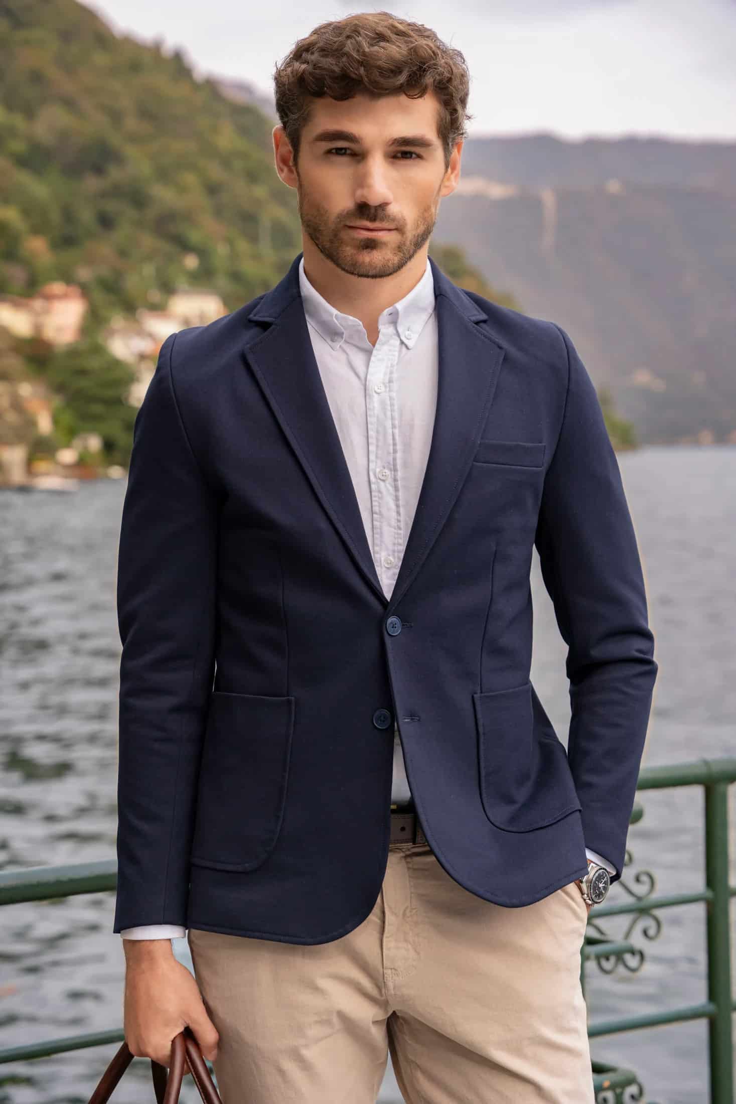 Blazer Comfort Hombre Azul Oscuro - miniatura 7