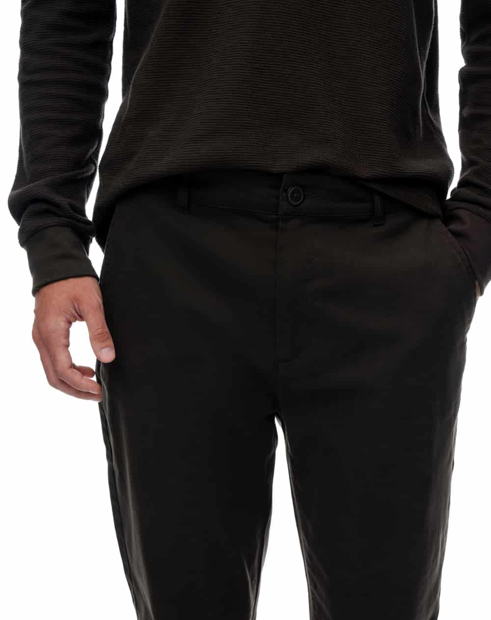 Pantalón slim tiro medio café hombre - miniatura 5