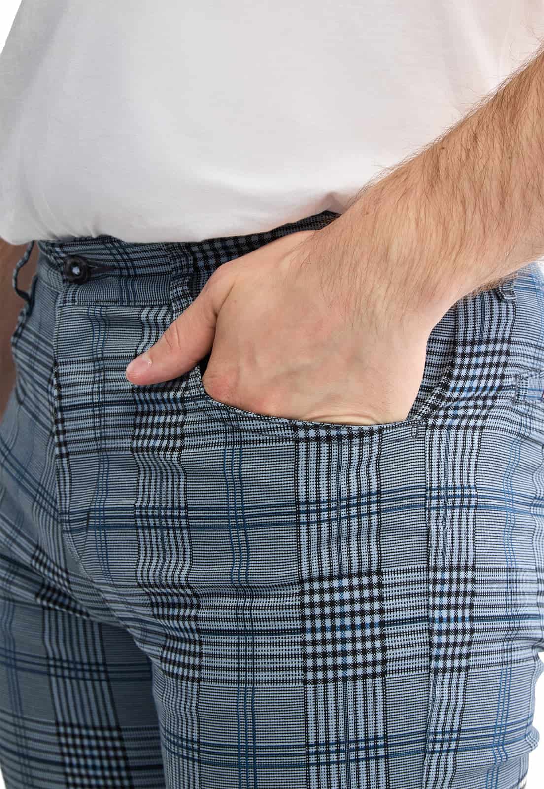 Pantalón dril a cuadros gris con azul - miniatura 5