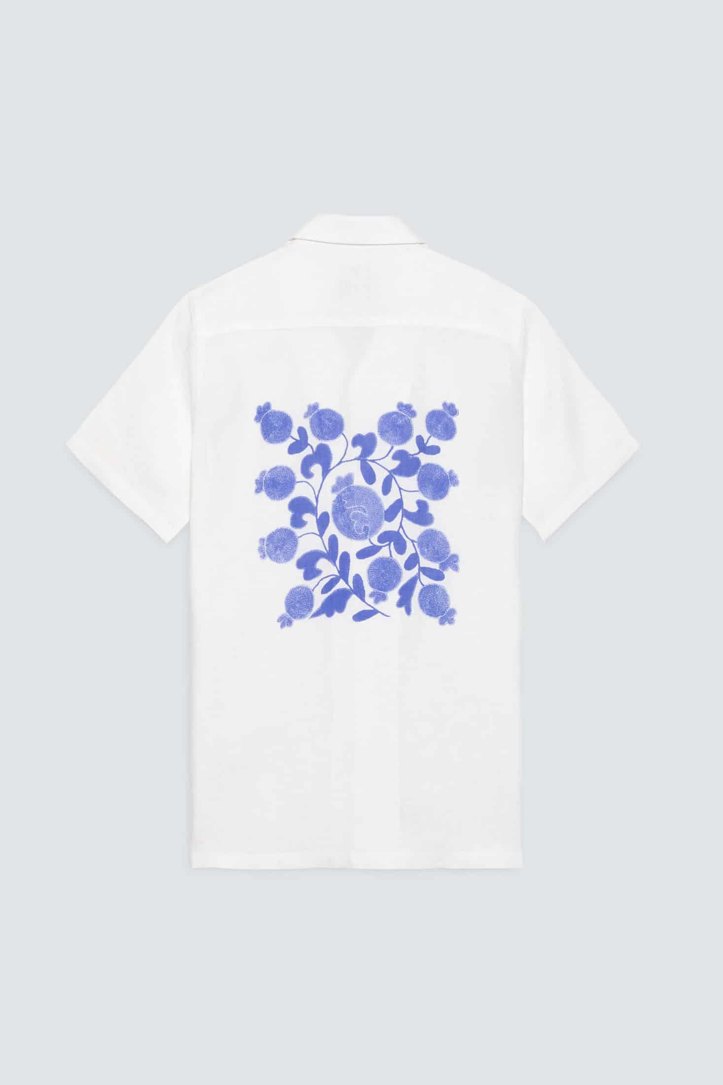 Men's linen shirt white kokan - miniatura 1