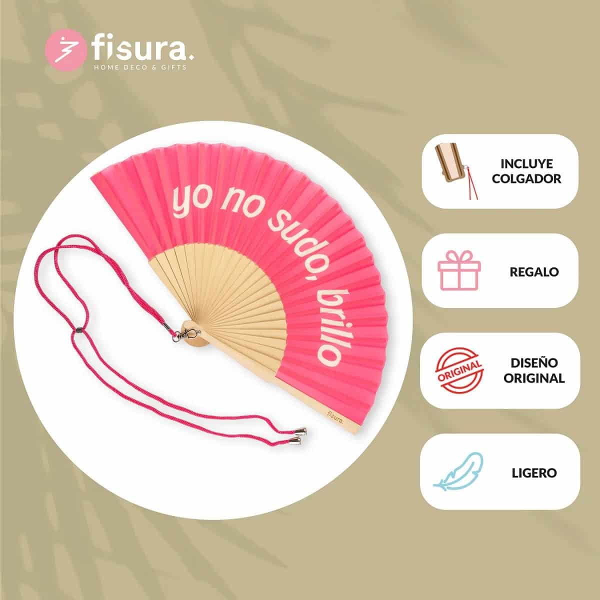 Abanico Yo no sudo, Brillo. Rosado - miniatura 4