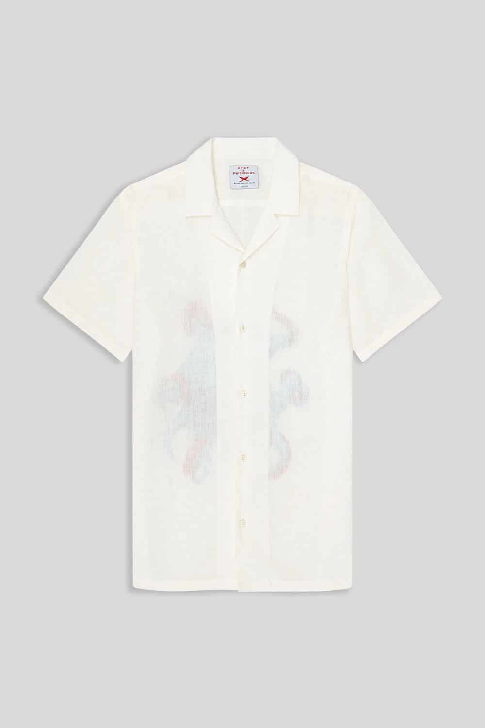 Men's linen shirt turquoise octopus - miniatura 4