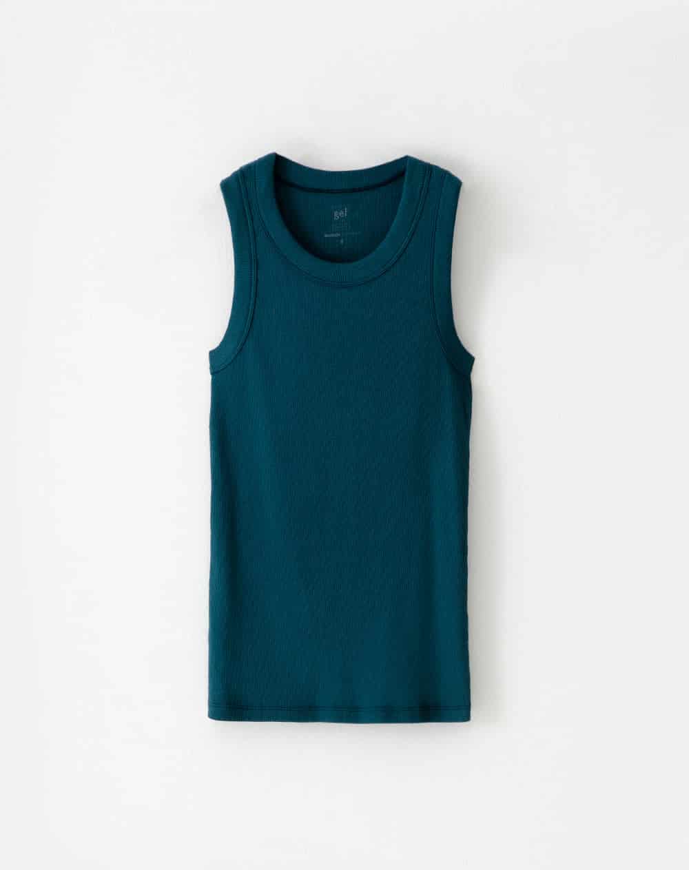 Camiseta esqueleto slim rib algodón verde mujer - miniatura 5