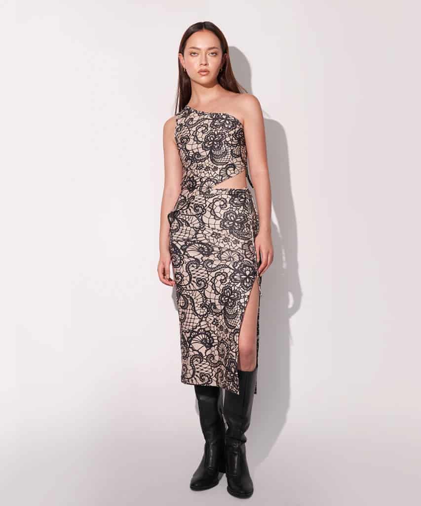 One Shoulder Top In Faux Lace - miniatura 1