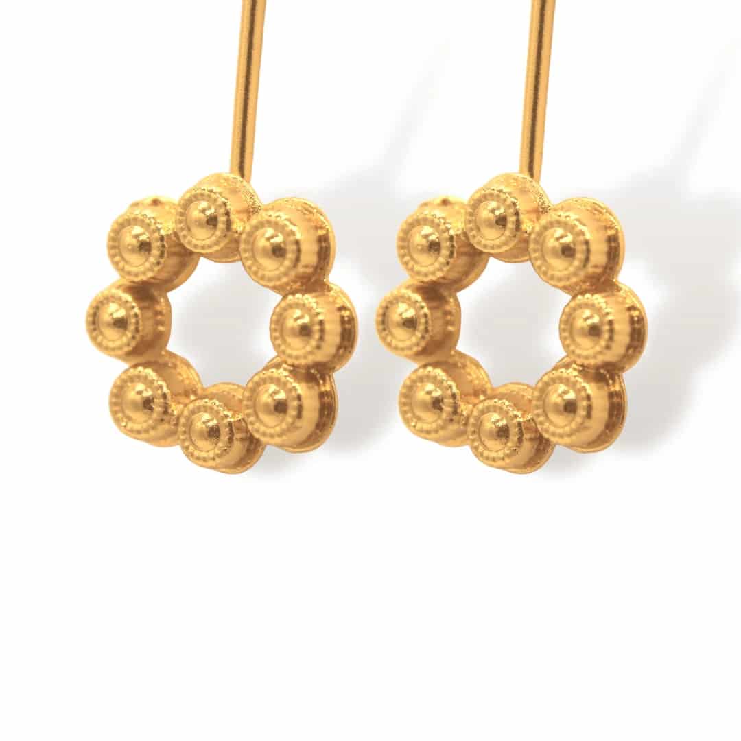 Aretes de coronas circulares largos - miniatura 2