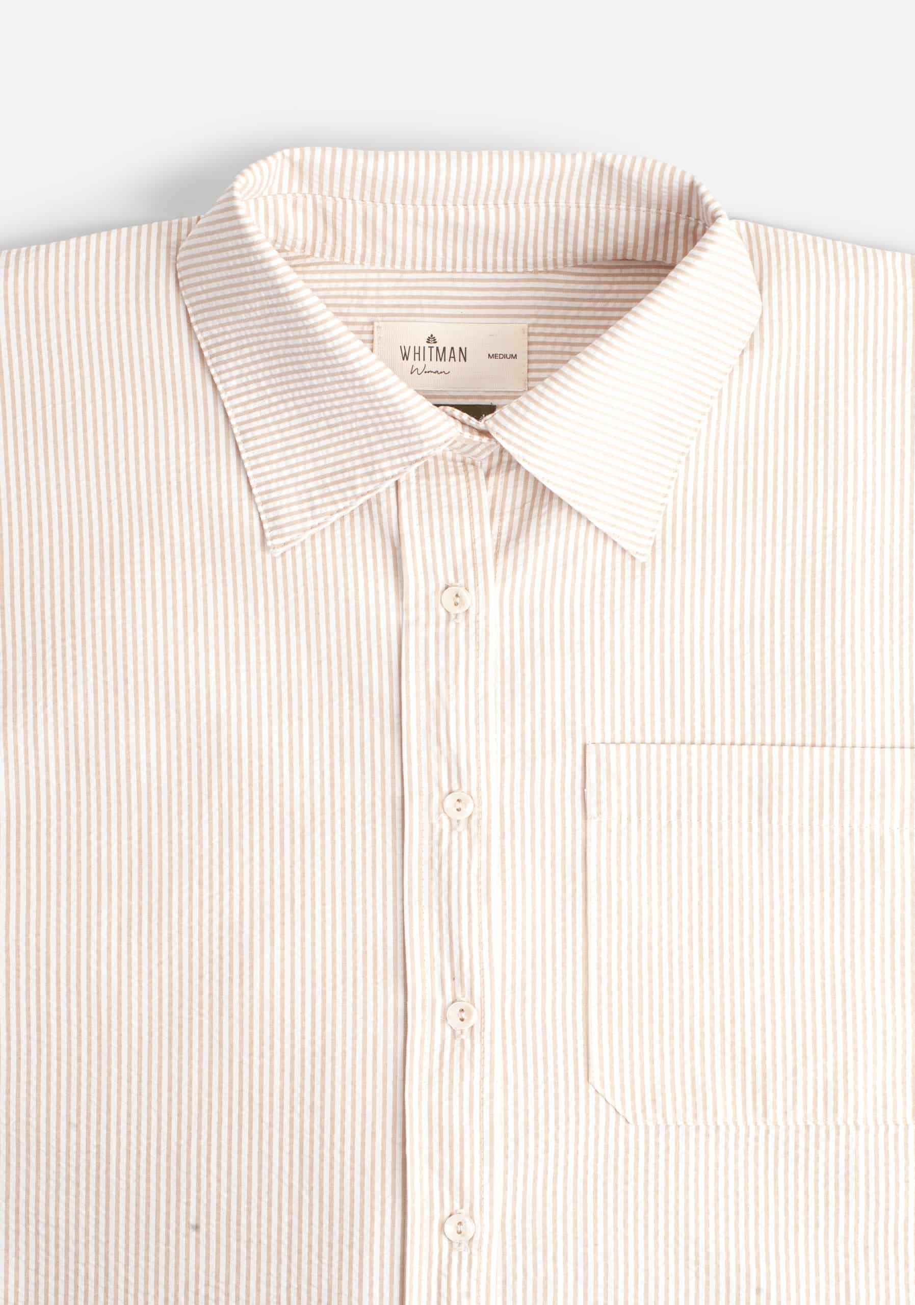 Camisa M Antonella Rayas Marfil - Beige - miniatura 6